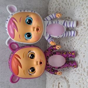 2 Cry Babies Magic Tears Dolls 5"